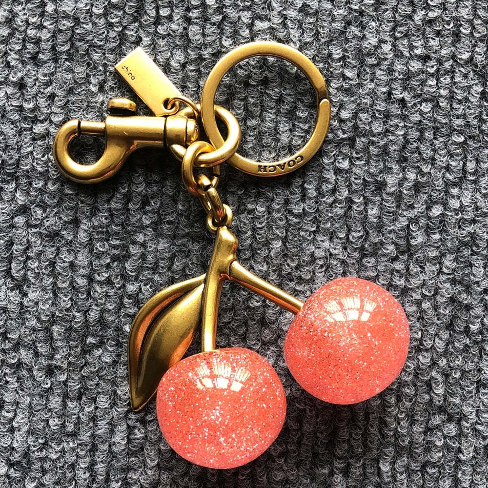 Coach Gold and Pink Cherry Key Holder
